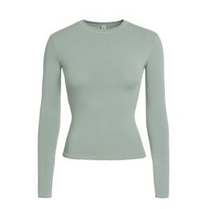 Skims Cotton Jersey Long Sleeve T-shirt Mineral Size Medium BNWT, MSRP $58